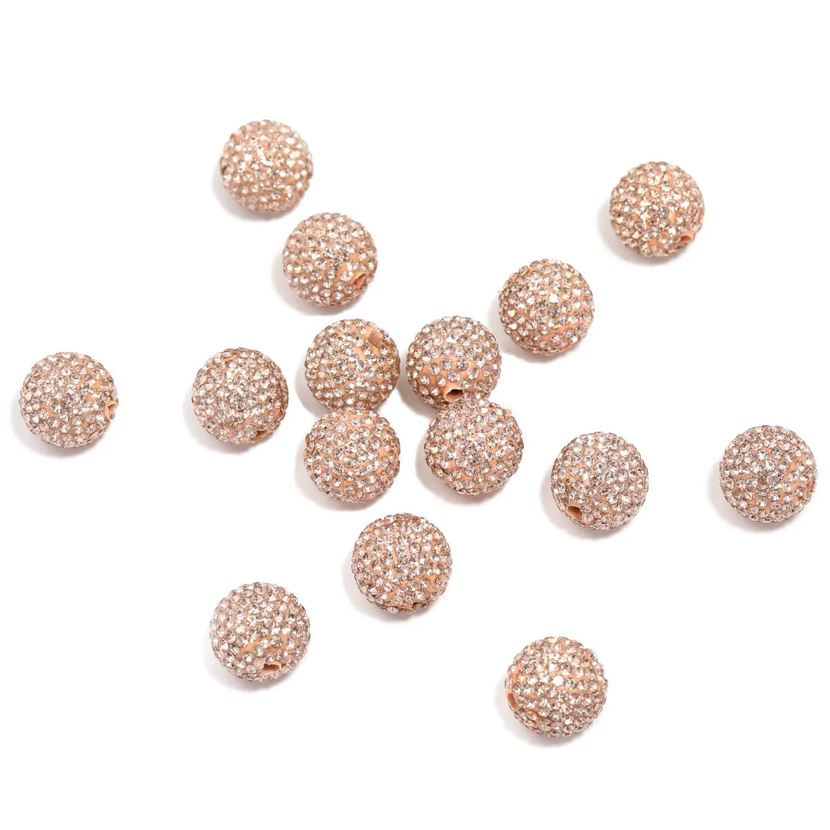 B57 Handmade Polymer Clay Round Straight-Hole Drill Balls - DIY Beading Material for Jewelry Lovers, Charms Making, DIY Craft Embellishments, Beads and Accessories, Rhinestone Beads
