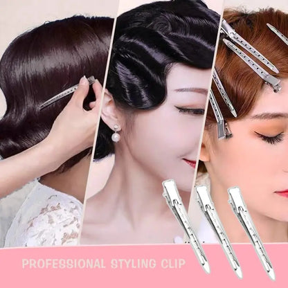 30 Packs Hair Clips, Duck Bill Clips, Hair Coloring, Hair Clips & Barrettes, 3.5 Inches Rustproof Metal   Clips with Holes for Hair Styling,