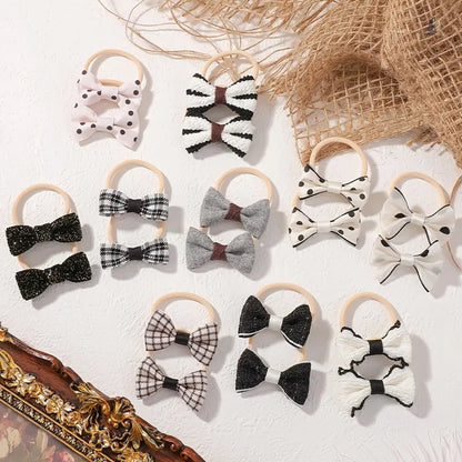 20‑Pcs Boho‑Style Fabric Bow & Flower Hair Ties, Cute Elastic Hair Scrunchies, Soft Decorative Hair Accessories for Daily Hairstyle Styling  >,sohochic