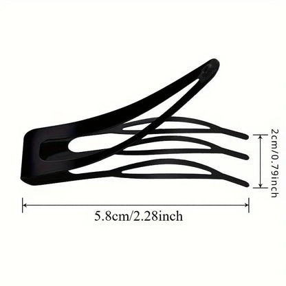 8pcs Bangs Comb Clip, Cute Hair Comb, Metal Snap Button Hair Clip，Unique Snap Hair Clips 3 Prong Hair Clips Water Drop Metal Hairpins Monochrome Hair Barrettes Hair Accessories, Hair Claw, Fashion Hairpins, Decorative Hair Pins, Flat Hair Clip