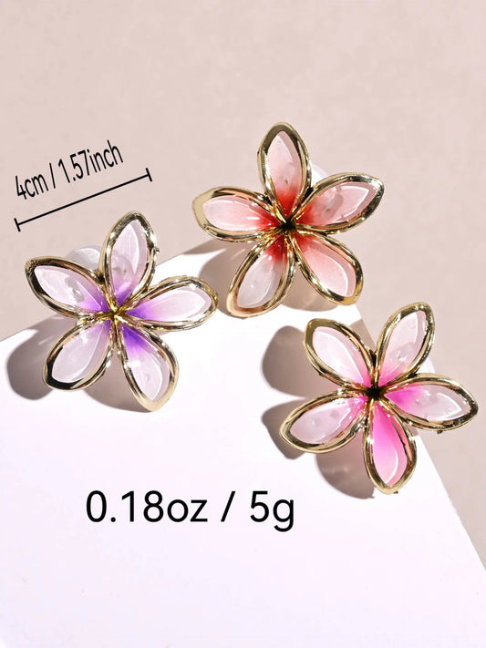 6 Pcs Colorful Flower Hair Clips, Vibrant Floral Accessories, No Paper Cards Included, Perfect for Stylish Hairstyles, Ideal Gift Idea