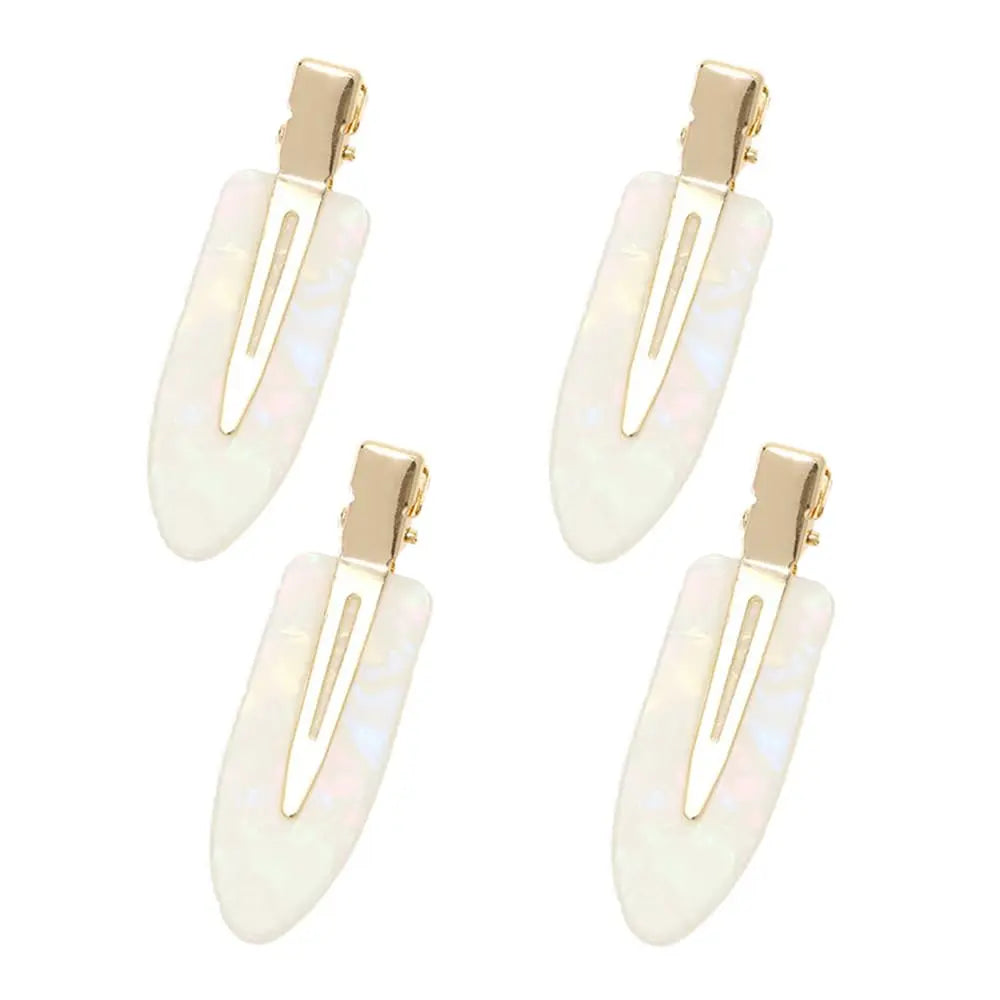 Small Hair Clips 2.36inch No Crease Hair Pins No Bend Cute Barrettes Accessories for Women Thin Curly Fine Hair Styling Sectioning, Pack of 4 (Milk White)