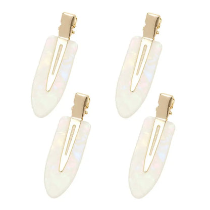 Small Hair Clips 2.36inch No Crease Hair Pins No Bend Cute Barrettes Accessories for Women Thin Curly Fine Hair Styling Sectioning, Pack of 4 (Milk White)