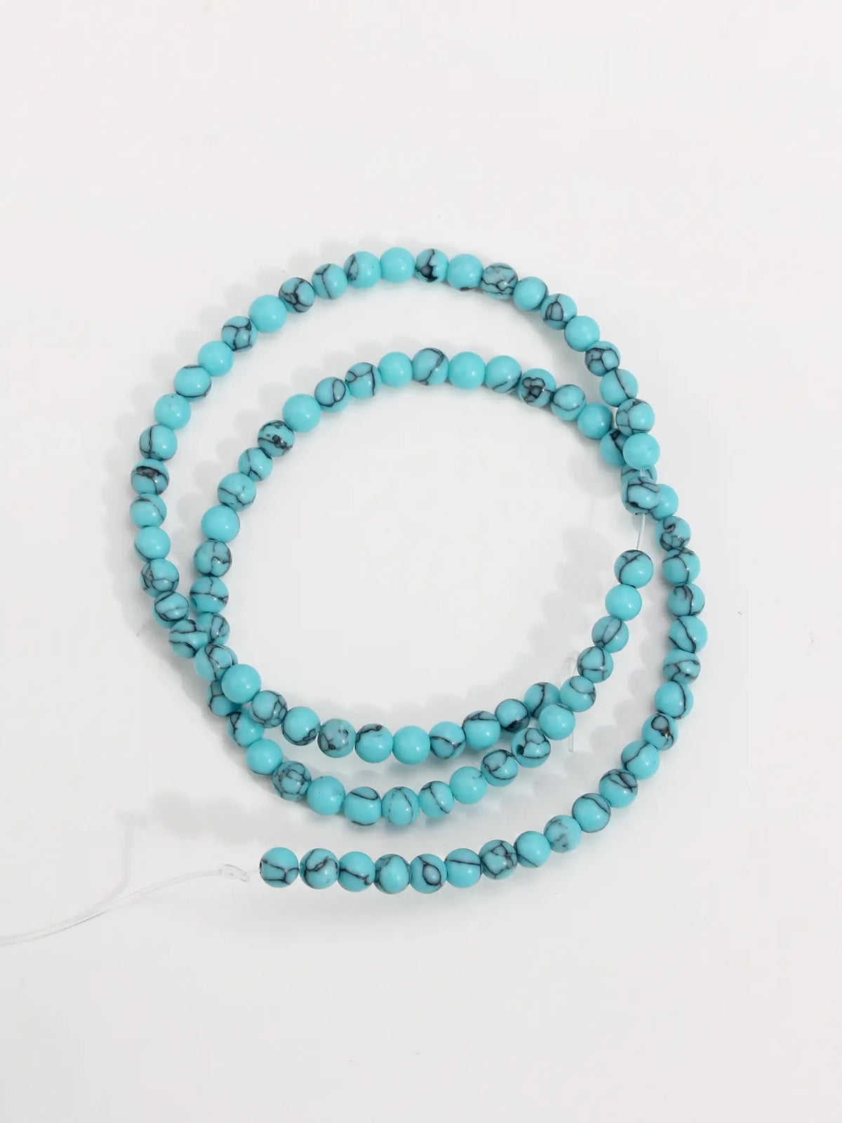 Unique Crack Pattern Turquoise Beads - 4/6/8/10mm for Jewelry Making, Beads For Bracelets, DIY Bracelet Necklace Earrings, 15 Inch Strand, Bead Set, DIY Beading Accessories