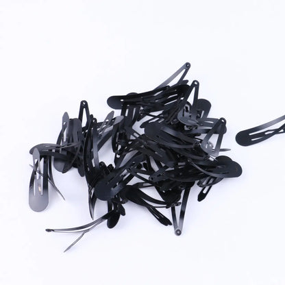40pcs/Set Black Elastic Hair Clips for Women Girls, Non-Slip Clips for Braiding Bangs Sectioning, Daily Use Hair Accessories for Shower Gift