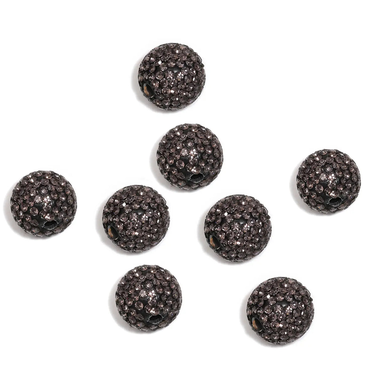 B57 Handmade Polymer Clay Round Straight-Hole Drill Balls - DIY Beading Material for Jewelry Lovers, Charms Making, DIY Craft Embellishments, Beads and Accessories, Rhinestone Beads