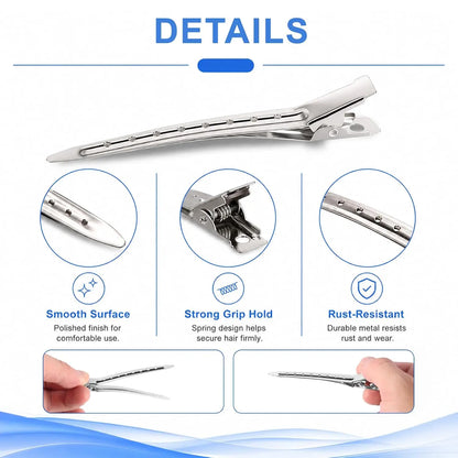 LZIUOSH 28 Pack  Hair Clips —3.5 Inch Duck Bill Sectioning Clips, No Crease Non Slip Metal  Clips for Salon Styling and Coloring,