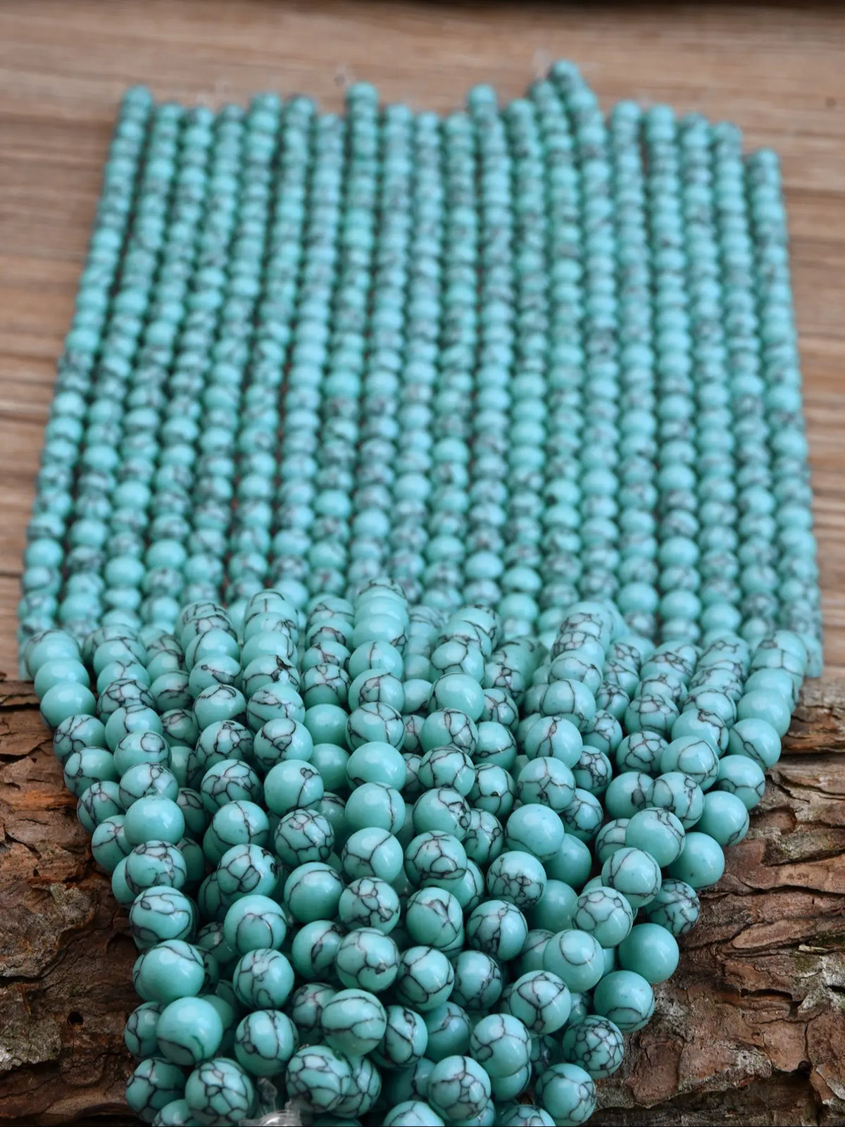 Unique Crack Pattern Turquoise Beads - 4/6/8/10mm for Jewelry Making, Beads For Bracelets, DIY Bracelet Necklace Earrings, 15 Inch Strand, Bead Set, DIY Beading Accessories