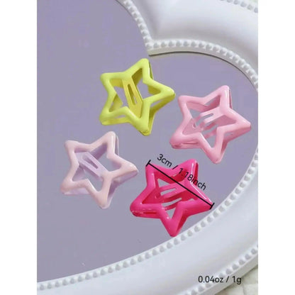 Dopamine Hair Accessory Set (30-90 Pieces) - Colorful Sparkly Star Secure Flat Clips, Fashion All-Season Hair Accessories for School & Daily Wear, Cute