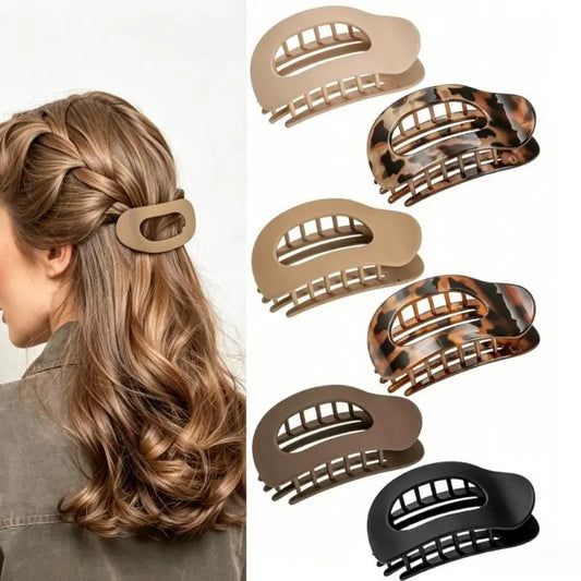 6PCS Matte No-Crease Flat Hair Clips, Strong Grip Hair Accessories for Thick & Thin Hair, Trendy Hair Claws for Daily Work and Party Outfits,travel essentials