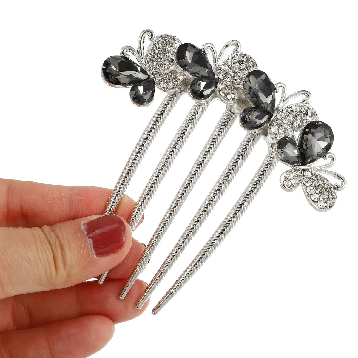 VOCOSTE Women's Rhinestone Inlaid Flower Hair Comb Hairpin Hair Accessory Side Comb Clips Rhinestone Head Pieces