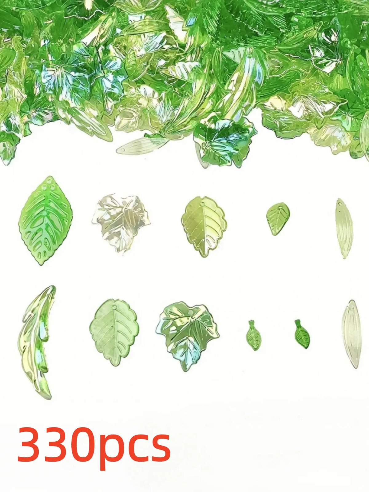 330pcs Acrylic Leaf Beads, Curved Leaf Pendants, Bead, DIY Jewelry Making Accessories, Keychain, Bracelet, Necklace, Earrings, Jewelry Making Supplies