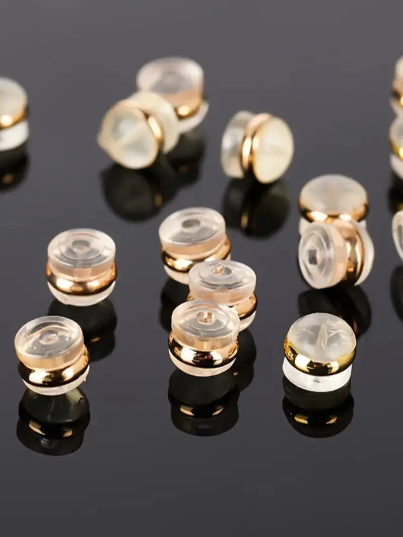YLNWH 20PCS Silicone Earring Backs – Soft Hypoallergenic Clear Locking Backs for Studs & Dangle Earrings, Secure Support for Heavy Earrings, DIY Jewelry Accessories