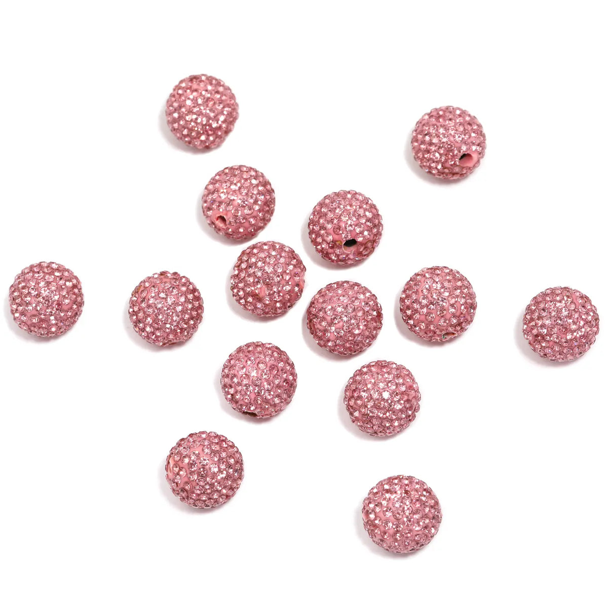 B57 Handmade Polymer Clay Round Straight-Hole Drill Balls - DIY Beading Material for Jewelry Lovers, Charms Making, DIY Craft Embellishments, Beads and Accessories, Rhinestone Beads