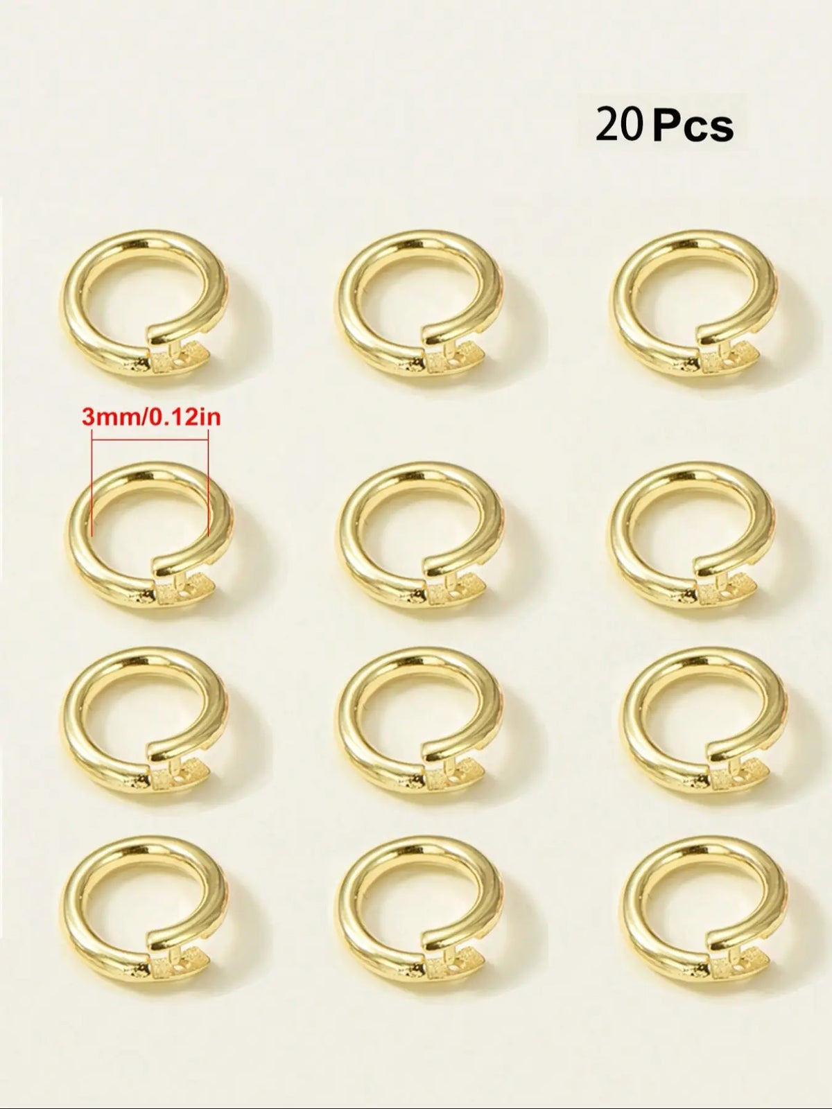 Copper Plated Open Jump Ring Circle Connector for Jewelry Making, Accessories for Beading, DIY Supplies, Beads And Accessories, Keychain and Necklace Accessories, Plain Pattern, All Seasons, Accessory Set