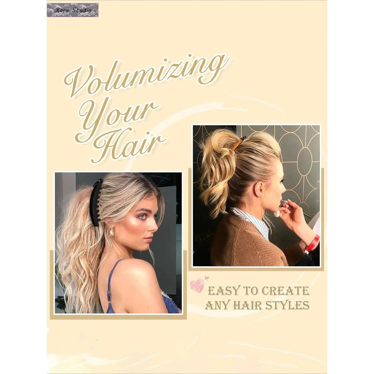 Hapdoo 21pc Transparent Banana Comb Clips Pack - Women's Strong Hold Volumizing Waves Hair Accessories, 7-Style Quick Styling Layered Hairstyles Claw Clip Set, Sohochic