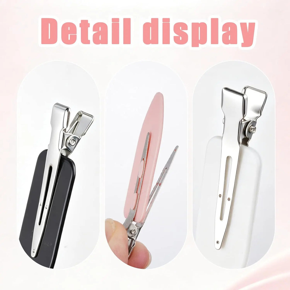 24 Pcs No Bend Hair Clips Pin Curl Creaseless Clips No Crease Hair Clip for Hairstyle Bangs Finger Waves Makeup Application Hairdressing Hairpins Styling Clips for Hair Salon Black Pink White