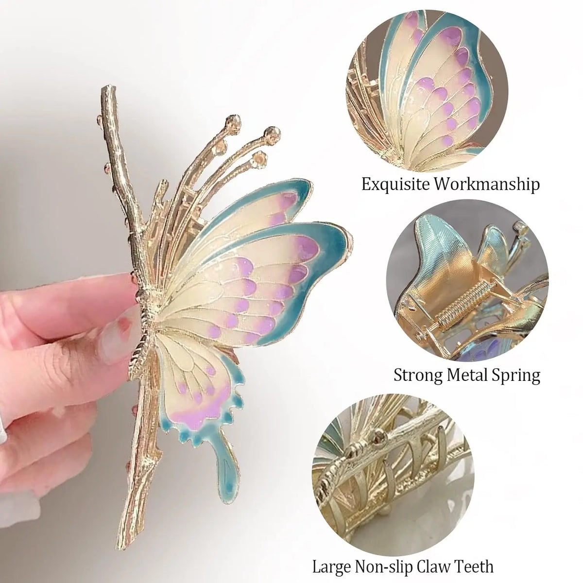 Women's 6PCS Hair Clips - Durable Metal with Floral Accents, Sweet Style Accessories for Women, Ideal for Parties, Showers & Work, Strong Hold for Thick Hair,sohochic