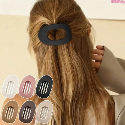 6 Pack No-Crease Flat Hair Clips for Women Girls, Strong Hold Matte Styling Claw Clips, Hair Accessories Fit Thick Thin Hair for Work Party Hairstyling