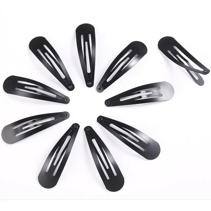 40pcs/Set Black Elastic Hair Clips for Women Girls, Non-Slip Clips for Braiding Bangs Sectioning, Daily Use Hair Accessories for Shower Gift