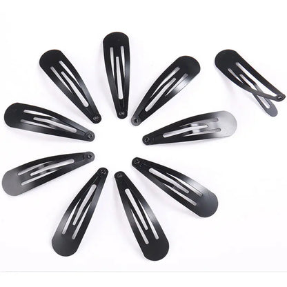 40pcs/Set Black Elastic Hair Clips for Women Girls, Non-Slip Clips for Braiding Bangs Sectioning, Daily Use Hair Accessories for Shower Gift