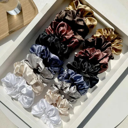 2026 New 16PCS Scrunchies Set, Premium Solid Colors, Elegant Satin Hair Ties, No Damage Hair, Daily/Work/Party/Wedding Accessories,,sohochic