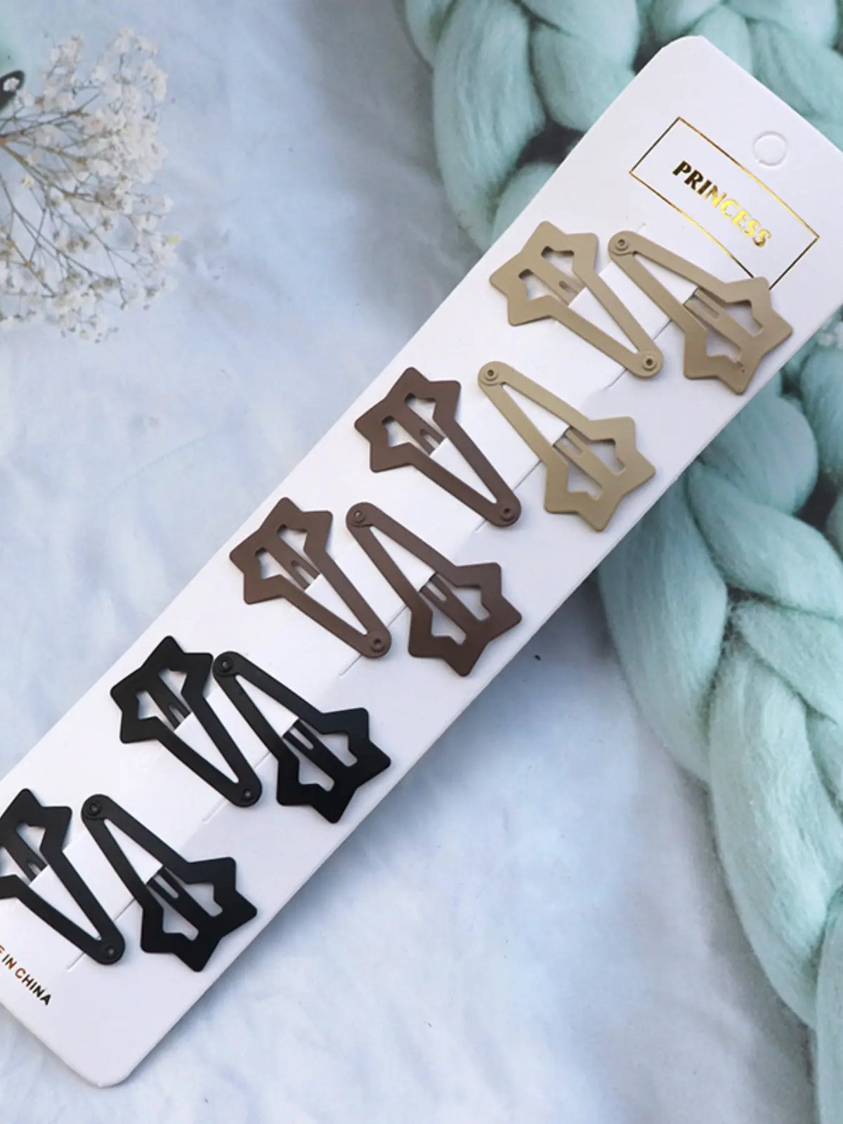 10pcs Matte Snap Hair Clips Set, Star Heart Rectangle Shaped, Non-Slip Barrettes for Bangs Side Hair, Fashion Hair Accessories for Women Girls, Decorative Hair Clips, Hairclips