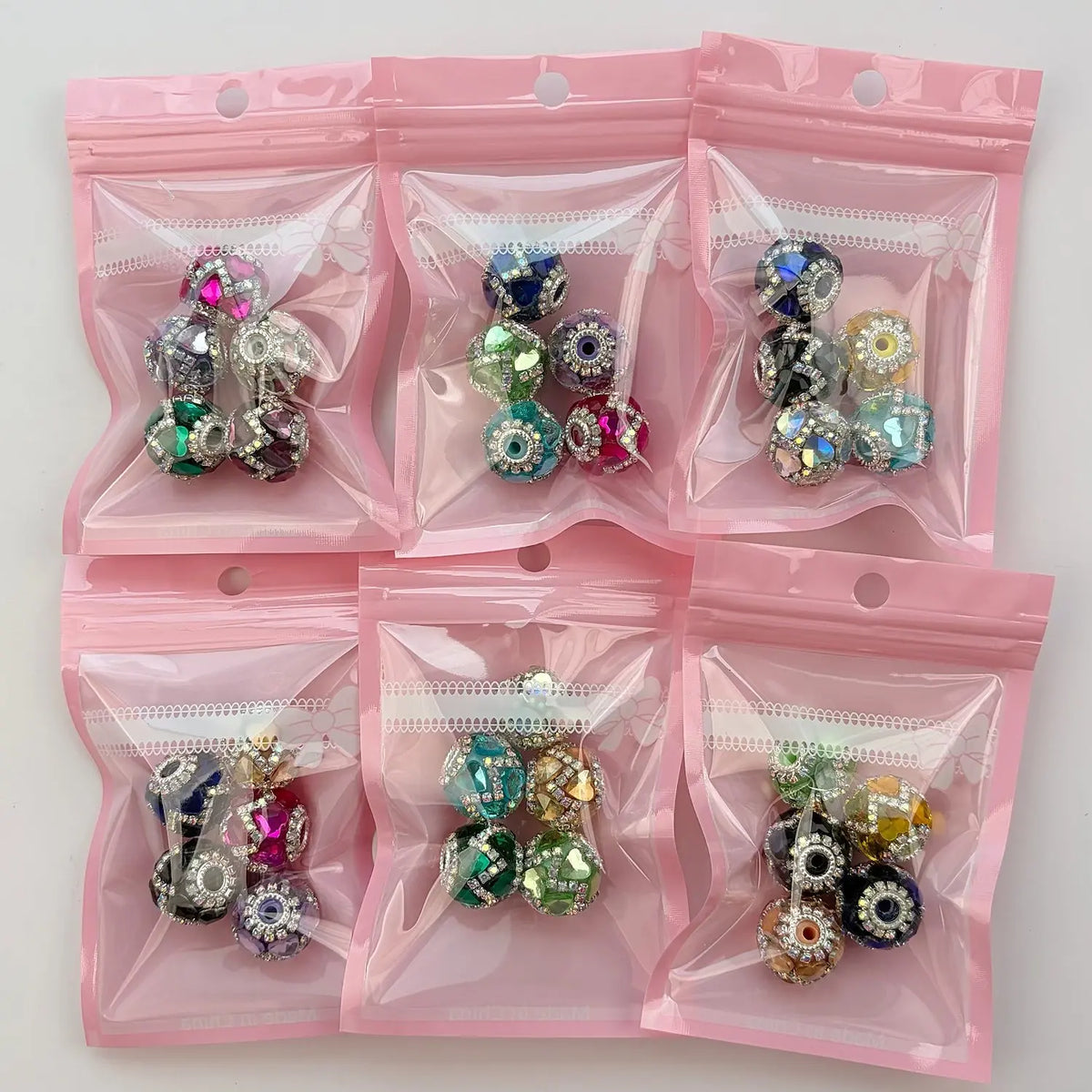 5pcs Rainbow Heart Drill Beads, DIY Jewelry Making Supplies, Fashionable Craft Materials, Mixed Colors, Trendy Accessories Kit, Beads For Jewelry Making