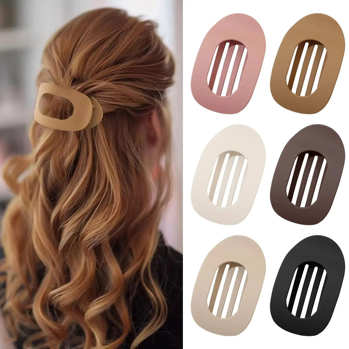 6 Pack No-Crease Flat Hair Clips for Women Girls, Strong Hold Matte Styling Claw Clips, Hair Accessories Fit Thick Thin Hair for Work Party Hairstyling