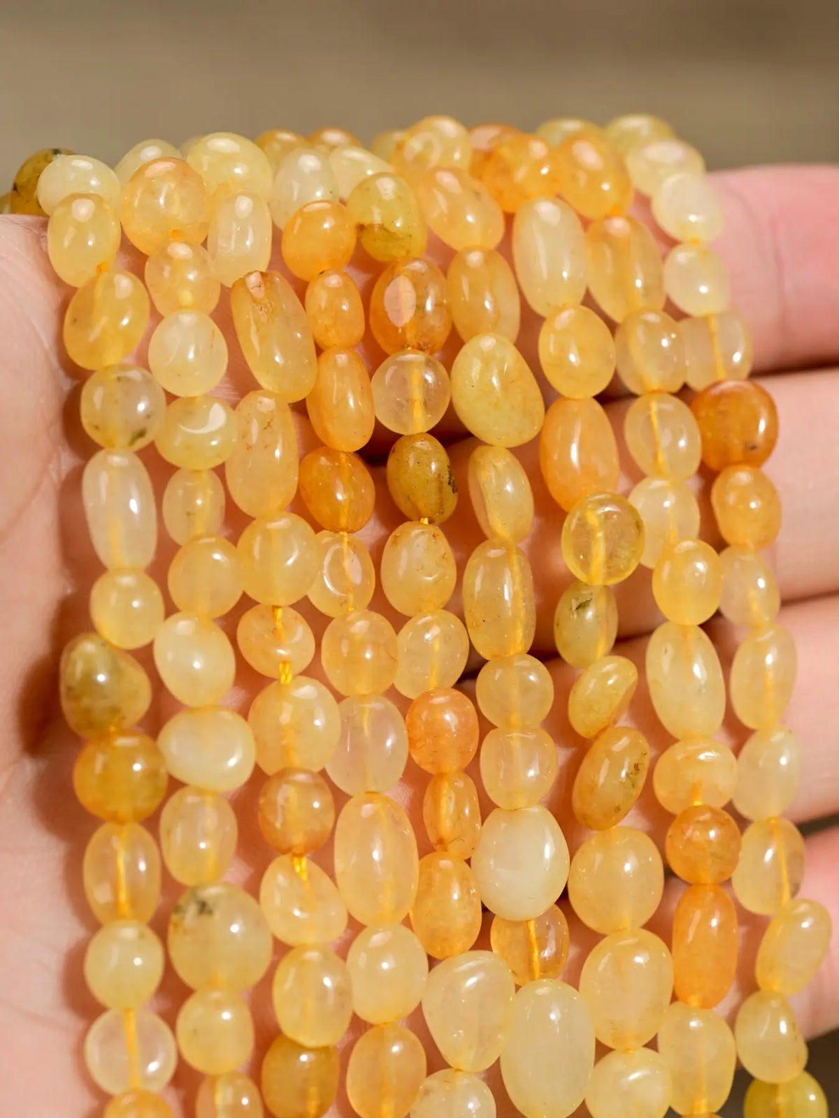 Natural Citrine Irregular Gemstone Loose Beads, Diy Beads for Jewelry Making, Handcrafted Women's Jewelry, Necklaces, Bracelets, Earrings Accessories, Beading Supplies, Jewelry Making Supplies, 40cm/15.75inch Length, 6*8mm Beads
