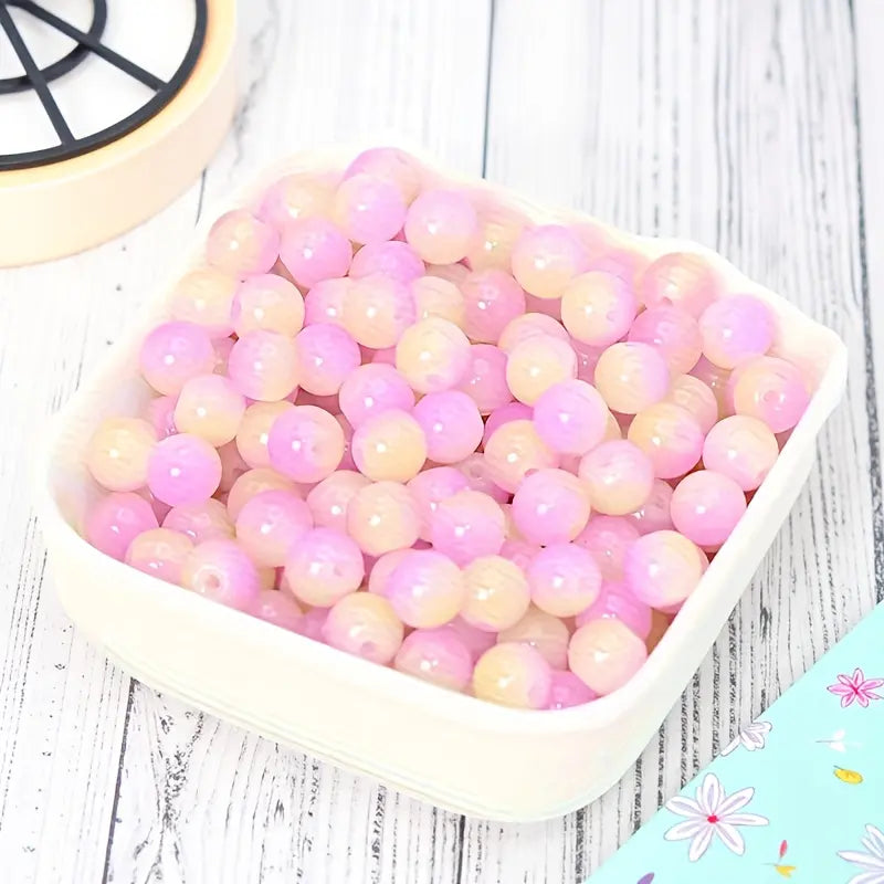1440 Multicolor Glass Beads for Jewelry Making, DIY Bracelets and Necklaces, Transparent Bead Accessories for Craft Projects