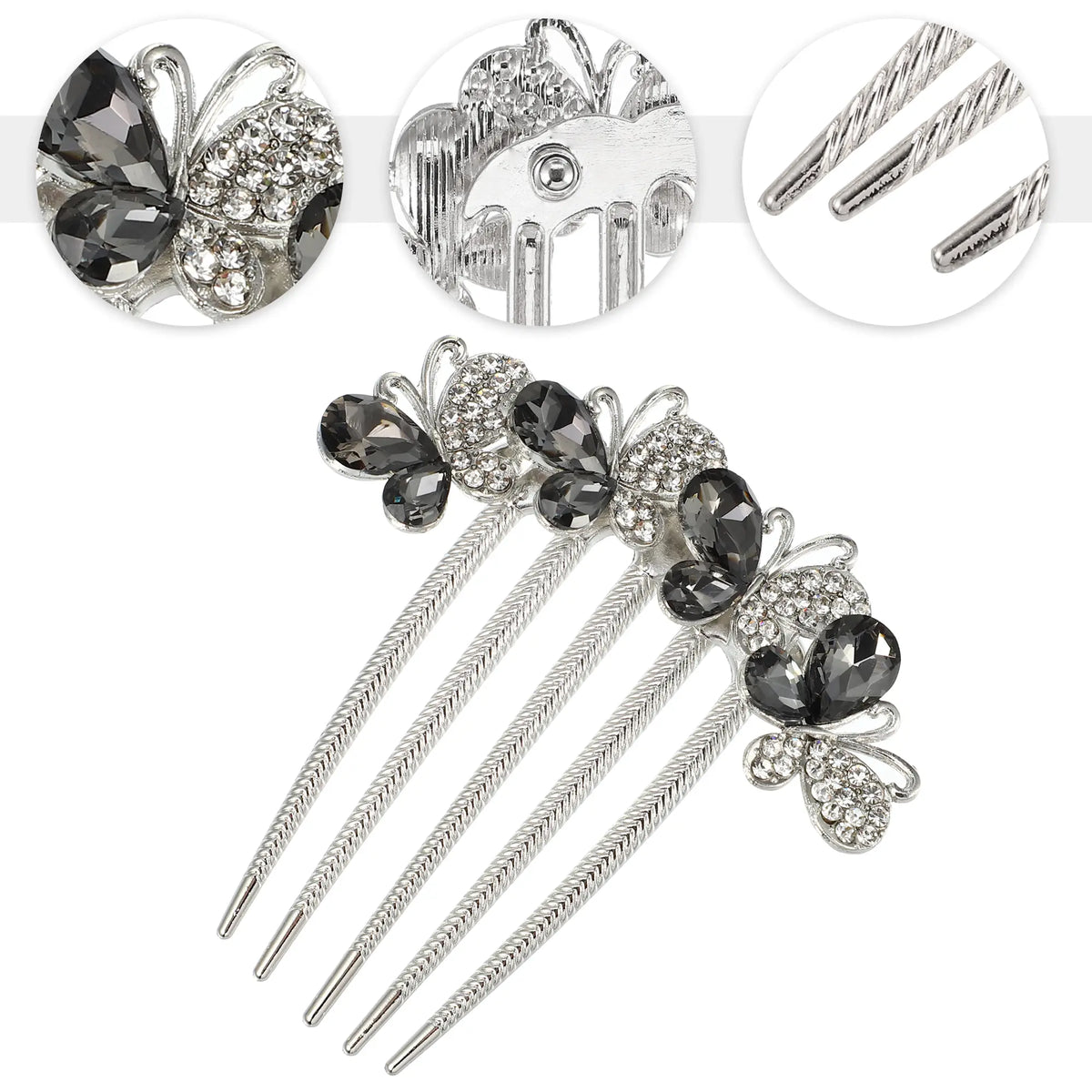VOCOSTE Women's Rhinestone Inlaid Flower Hair Comb Hairpin Hair Accessory Side Comb Clips Rhinestone Head Pieces