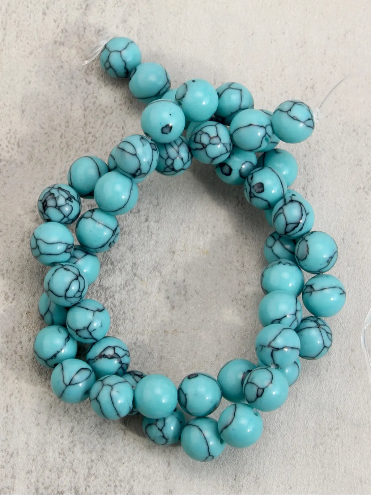 Unique Crack Pattern Turquoise Beads - 4/6/8/10mm for Jewelry Making, Beads For Bracelets, DIY Bracelet Necklace Earrings, 15 Inch Strand, Bead Set, DIY Beading Accessories