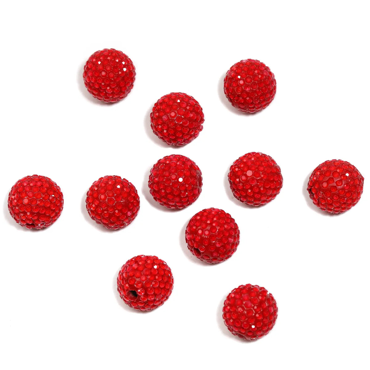 B57 Handmade Polymer Clay Round Straight-Hole Drill Balls - DIY Beading Material for Jewelry Lovers, Charms Making, DIY Craft Embellishments, Beads and Accessories, Rhinestone Beads