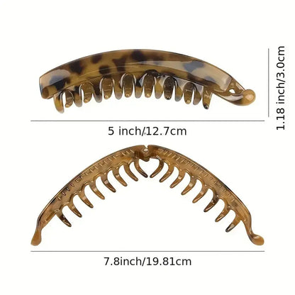 Matte & Tortoise Shell Acrylic Banana Hair Clips - Unisex Strong Non-Slip Grip for Thick, Curly Hair, Ponytail Holders (4,6,10 Pack) - Ideal for Engagement, Memorial Day, Anniversary, Ceremony Events, Daily Wear