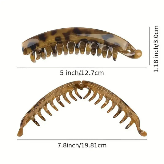 Matte & Tortoise Shell Acrylic Banana Hair Clips - Unisex Strong Non-Slip Grip for Thick, Curly Hair, Ponytail Holders (4,6,10 Pack) - Ideal for Engagement, Memorial Day, Anniversary, Ceremony Events, Daily Wear