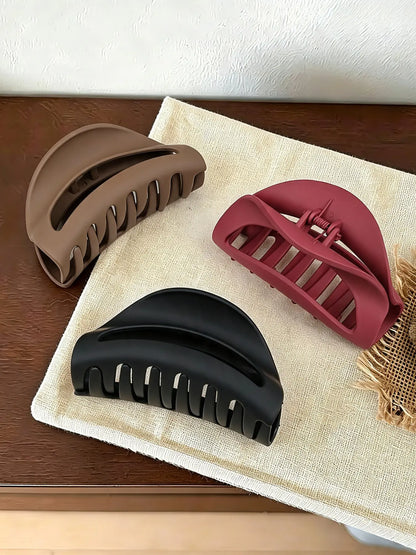 3pcs Matte Silicone Hair Claw Clips, Hair Clips For Styling, Durable Elastic Hair Grips, Ideal for Daily Use, Home, Work, Commute, Parties