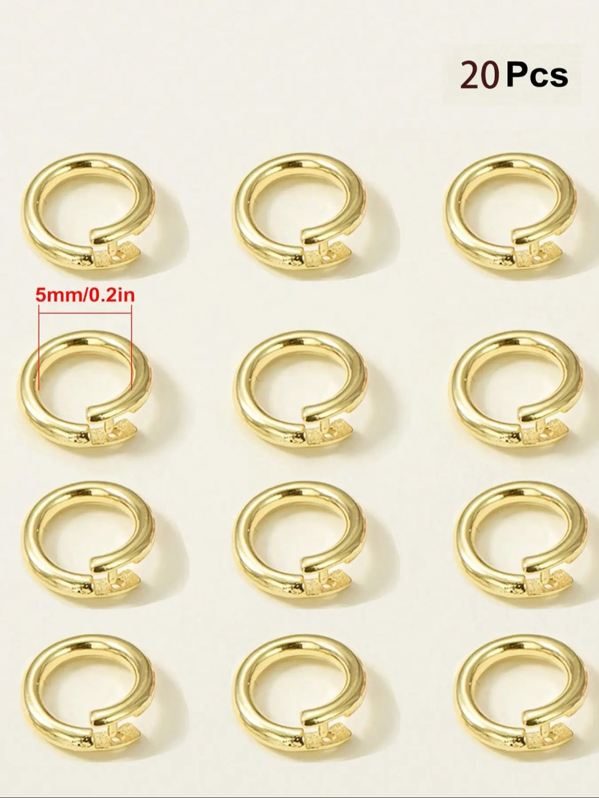 Copper Plated Open Jump Ring Circle Connector for Jewelry Making, Accessories for Beading, DIY Supplies, Beads And Accessories, Keychain and Necklace Accessories, Plain Pattern, All Seasons, Accessory Set
