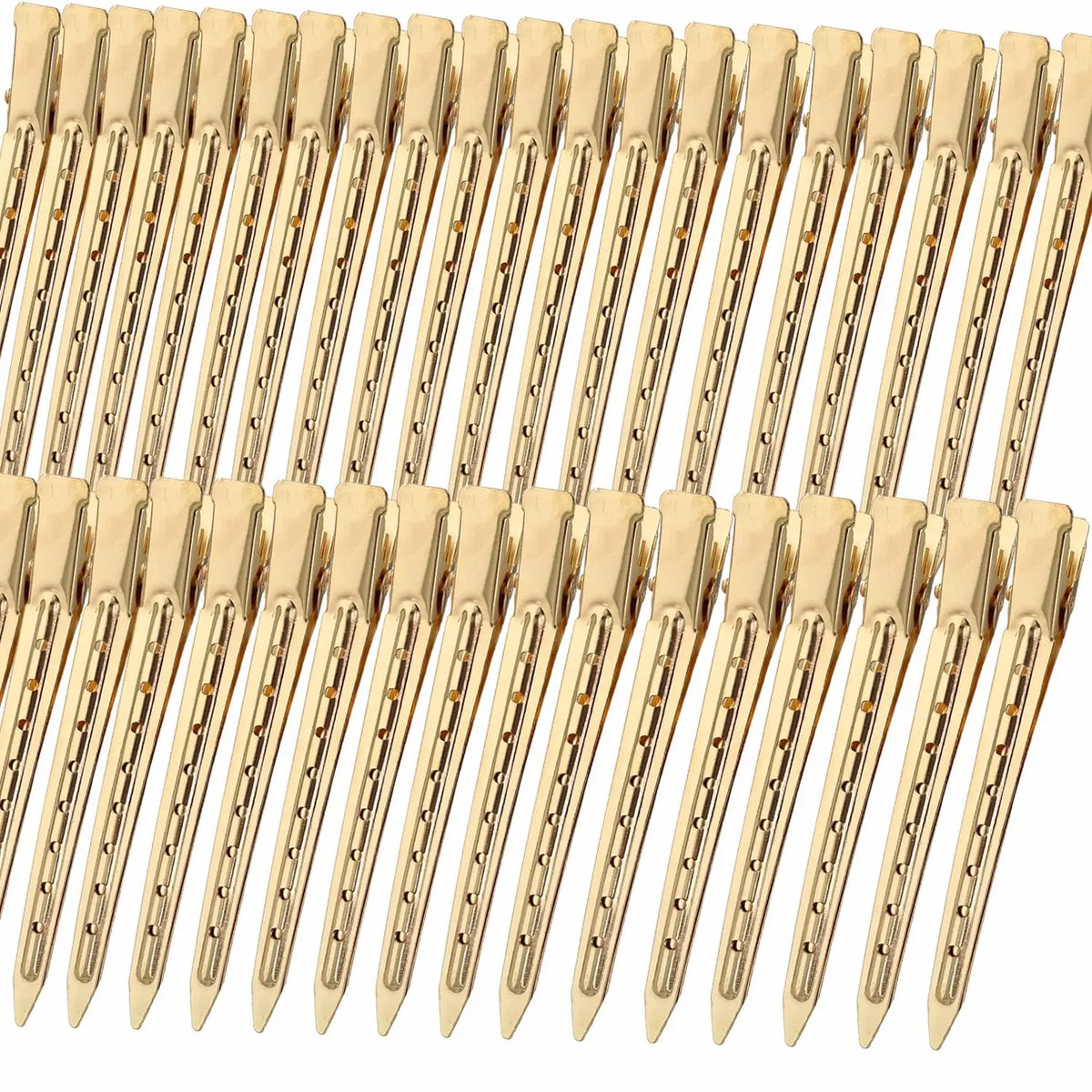 40 count 3.5 Inch Duck Billed Clips,Metal   Hair Clips with Holes for Styling, Coloring, Thick Hair Rollers, Salon Use, Clips for Women for Thick Hair & Thin Hair,