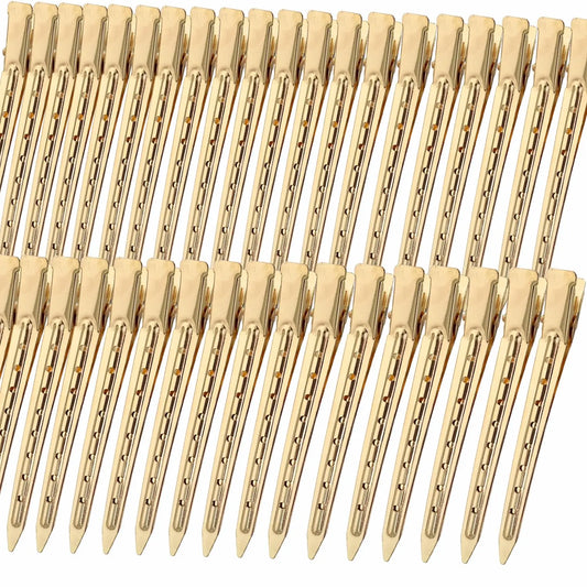 40 count 3.5 Inch Duck Billed Clips,Metal   Hair Clips with Holes for Styling, Coloring, Thick Hair Rollers, Salon Use, Clips for Women for Thick Hair & Thin Hair,