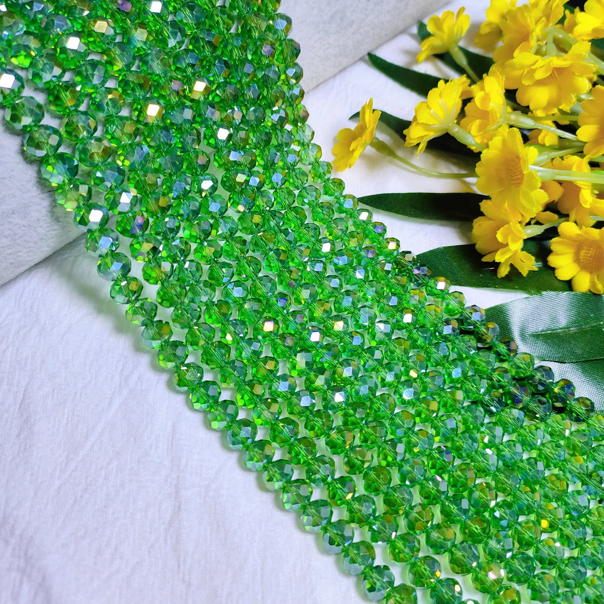 [US Shipping] 6mm K9 crystal glass flat disco rondelle beads 80pcs per Strand Flat Shape for DIY Jewelry Craft, Beads Making Accessories (Bracelet, Necklace)