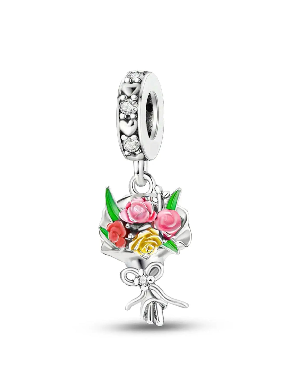 Butterfly & Flower Design Charms, Cute DIY Beads with Colorful Rhinestone, Trendy Exquisite DIY Jewelry for Birthday Gift, Beads Charms Accessories, Jewelry Making Charms, Charms for Crafts, Diy Craft Embellishments