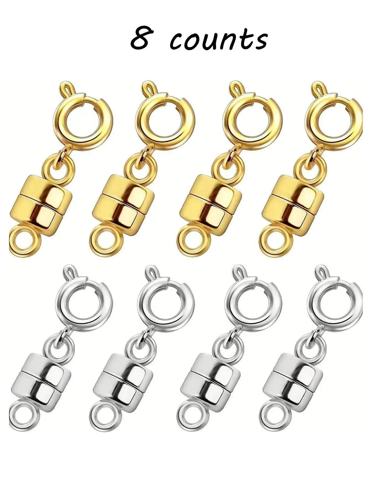 8pcs Magnetic Necklace Clasps And Closures with Lobster Clasp, 14K Gold Plated & Silver Plated Magnetic Jewelry Clasps for Bracelet and Necklaces, DIY Jewelry Accessories, Jewelry Making Accessories