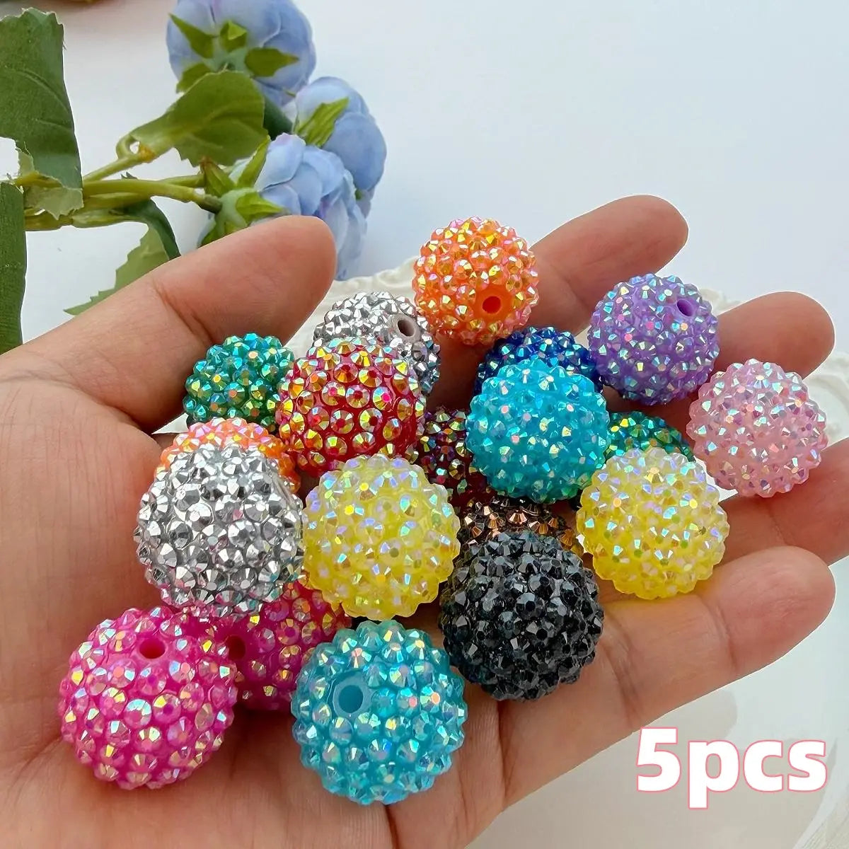 5pcs Rainbow Heart Drill Beads, DIY Jewelry Making Supplies, Fashionable Craft Materials, Mixed Colors, Trendy Accessories Kit, Beads For Jewelry Making