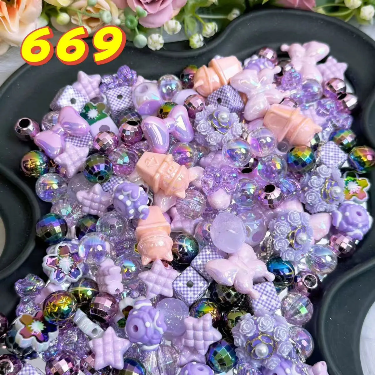[Buy 1 Get 1 Sample] Rainbow-Daily New Arrivals |Acrylic Bead Mix for DIY Craft Beadable Pen Bracelets Phone Charms Necklaces Versatile Use