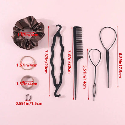 Women's Minimalist No Damage Hair Ties Set - 10-Piece Polyester Neutral Scrunchies Bulk, Classic Accessory Set for Daily Hairstyling Ponytail Holders, Sohochic Fashion Items, 10 Pieces
