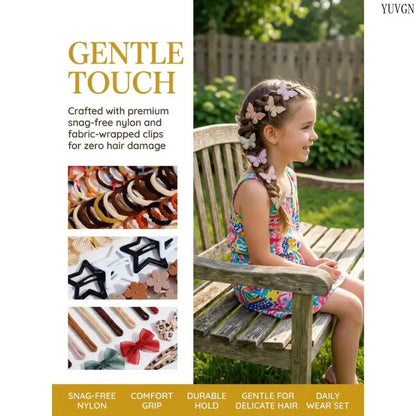 512 pieces/sets-Autumn Style Girls Cute Hair Accessories Set,Elegant Butterfly & Flower Hair Clips, Coffee Tone Hair Ties & Barrettes, Soft & Stylish, Perfect for Daily Wear, School, Parties & Gift Giving for Girls.