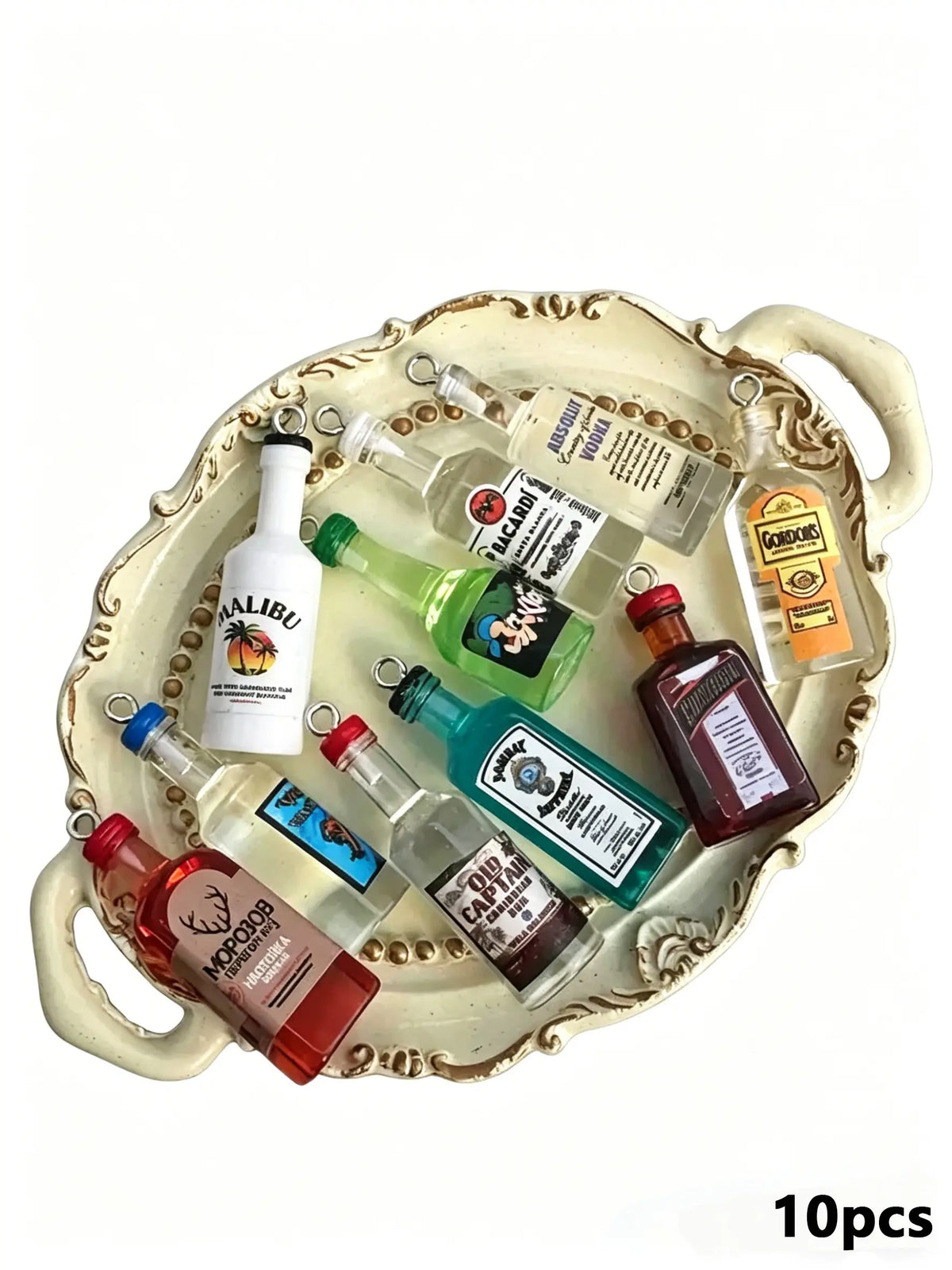 Mini Liquor Bottle Charms, Dangling Charms, Dangle Charms, 10Pcs 3D Resin DIY Pendants, Jewelry Making Supplies, Charms for Crafts, Ideal for DIY Earrings, Bracelets & Keychains, Perfect for Gifts, Festival Decor