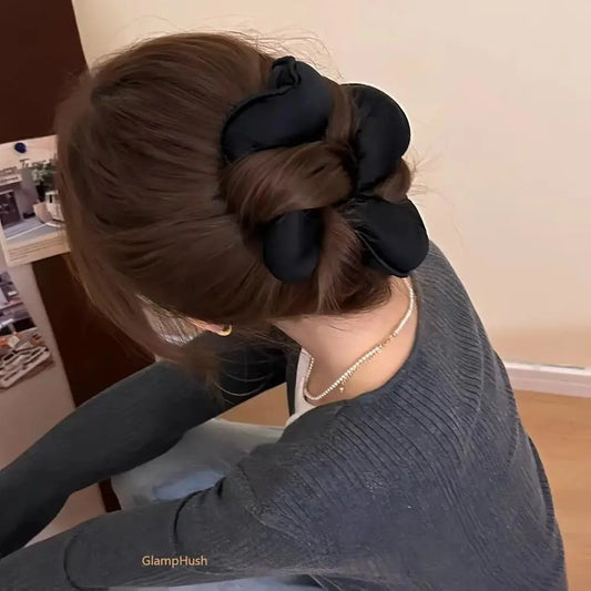 Women's Hair Accessories Scrunchies - 5/7Pcs Solid Color Satin Hair Ties, Soft No-Crease Cotton Sponge Ponytail Holders, Sleep-Safe Curling Bands for Daily Use (Sports & Outdoor Protective Gear Accessories for Women)