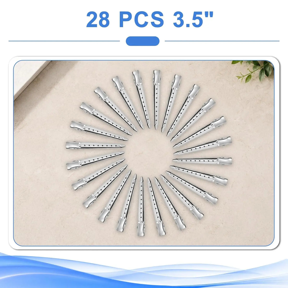 LZIUOSH 28 Pack  Hair Clips —3.5 Inch Duck Bill Sectioning Clips, No Crease Non Slip Metal  Clips for Salon Styling and Coloring,